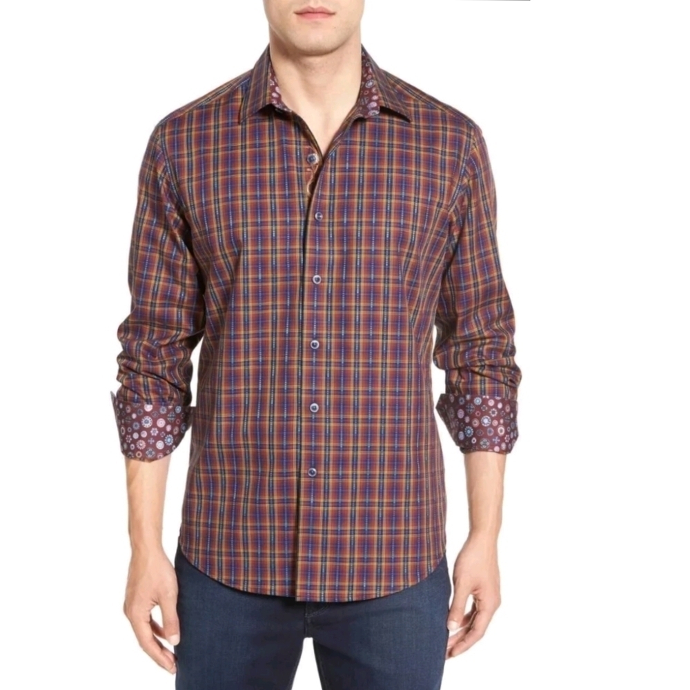 NEW Robert Graham Lando Plaid Sports Shirt Button Up